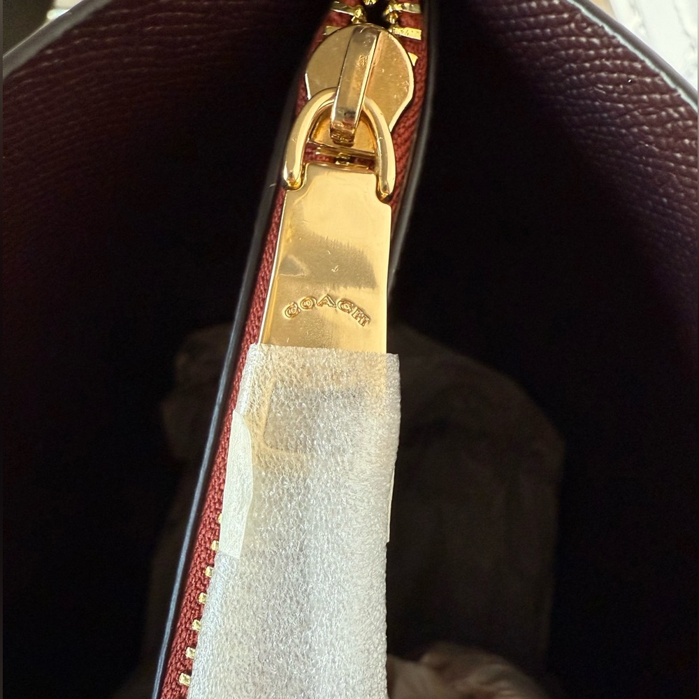 NWT Coach Taupe/Oxblood Mollie Tote shoulder bag price is firm - Picture 10 of 12